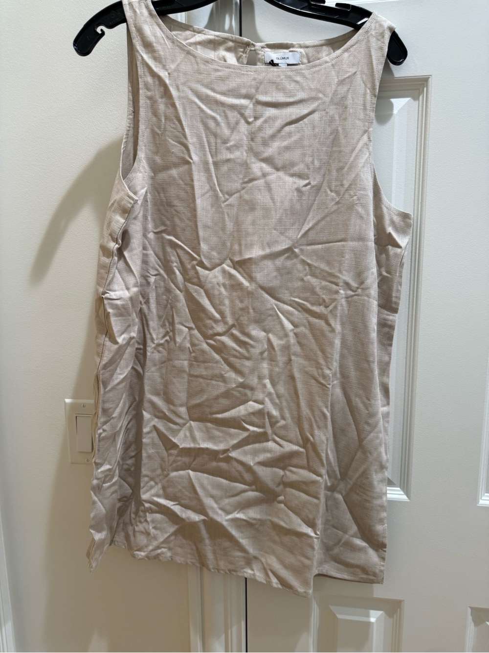 GLUMUR Sleeveless Beige Women’s Dress